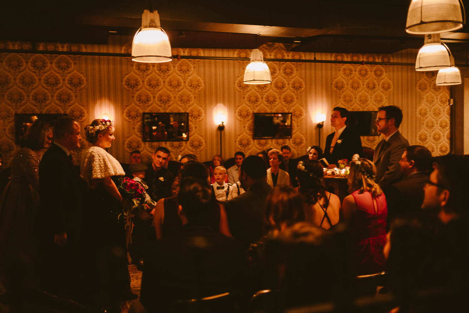 beautifully lit ceremony at Republic Takoma Park Washington D.C-Leica Wedding photographer-Philip Thomas