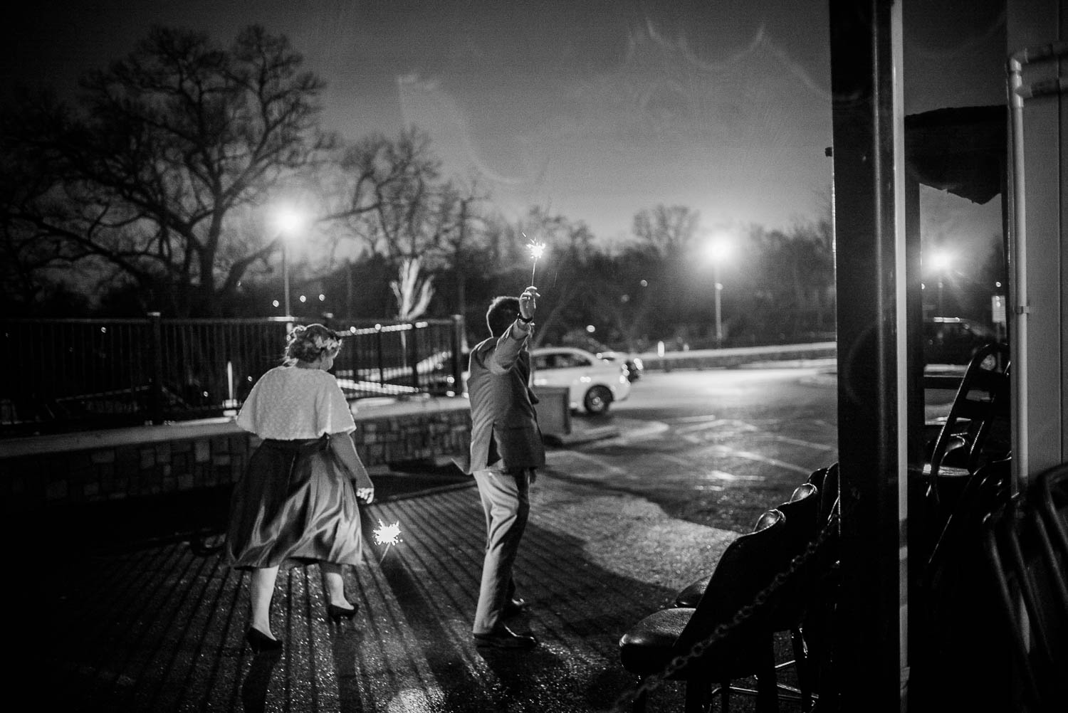 Couple depart Republic wedding reception Takoma Park Washington D.C-Leica Wedding photographer-Philip Thomas