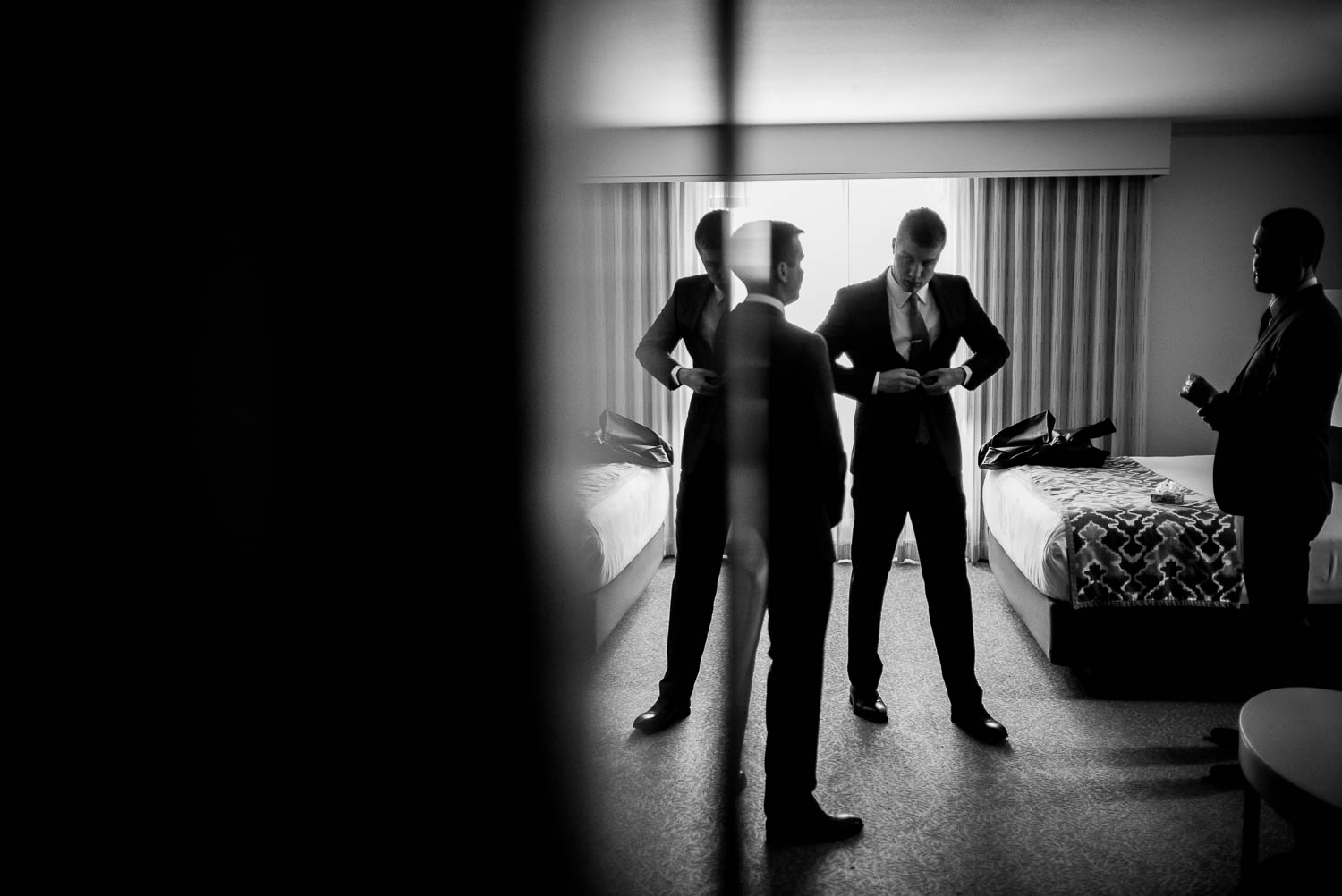 Groom gets ready at 1909 Topanga, California