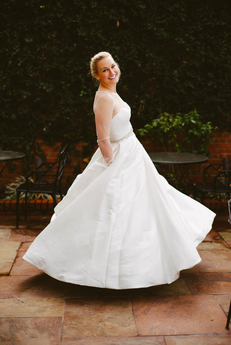 Bridal portrait captured at Brennan's of Houston, Texas.