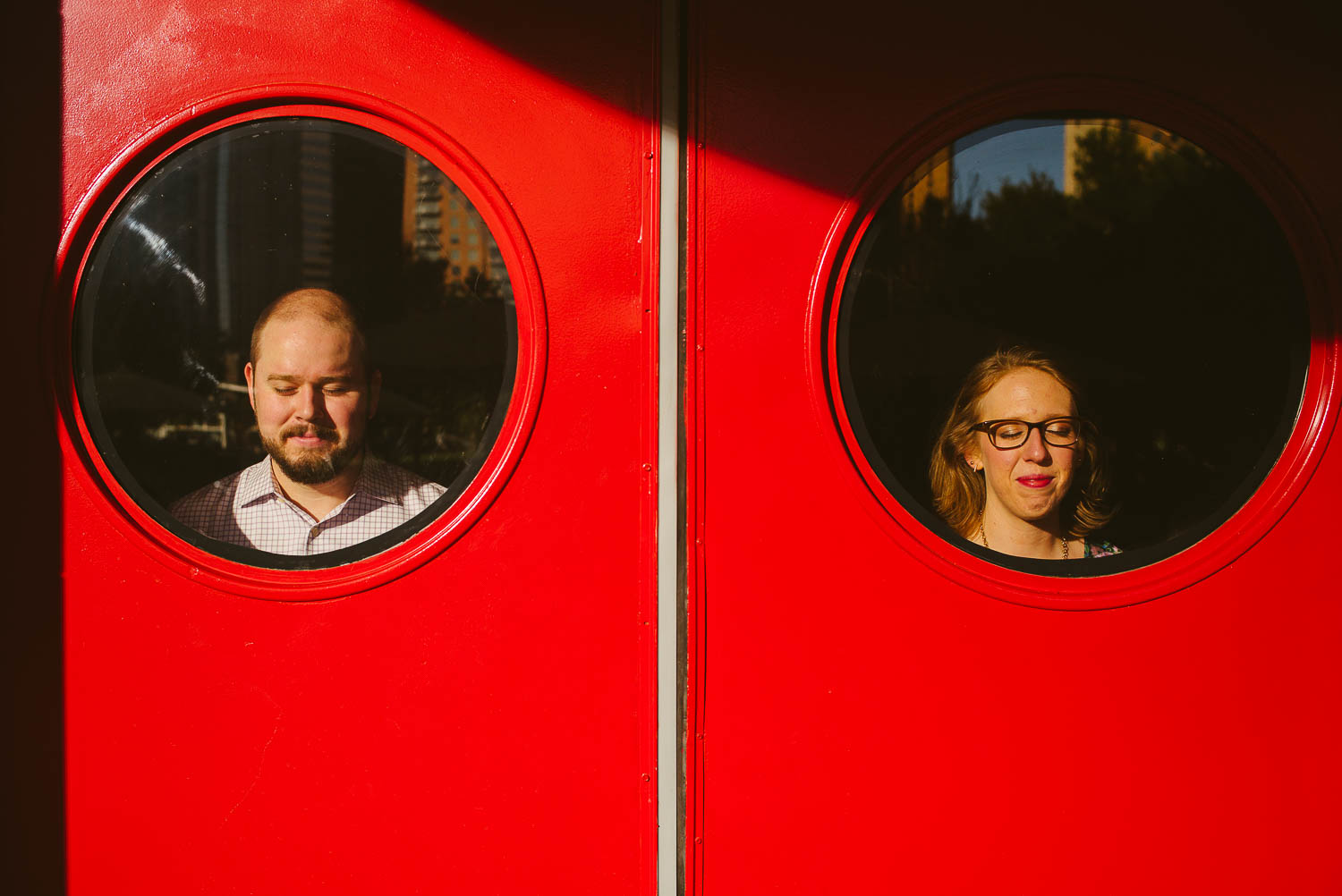 Red door engagement shoot at Discovery Green Houston-Philip Thomas Photography