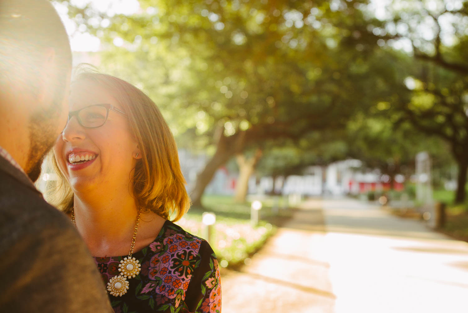 Kate and Jimmy engagement shoot at Discovery Green Houston-Philip Thomas Photography