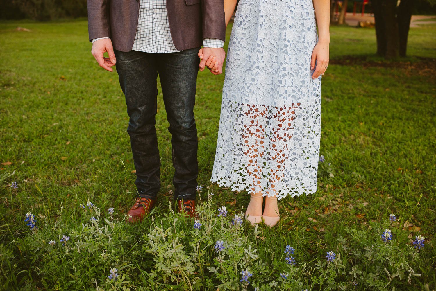 Bluebonnets in the Texas Hill Country engagement shoot Balcones District Park Austin Engagement Downtown