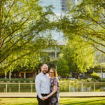 Couple engagement session at Discovery Green downtown Houston Philip Thomas Photography