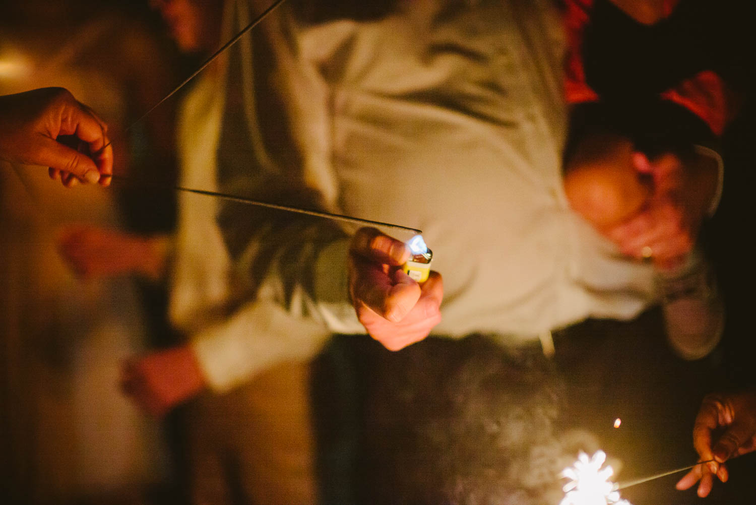 Sparklers are lit -The Gardens of Old Town Helotes Hill Country Wedding