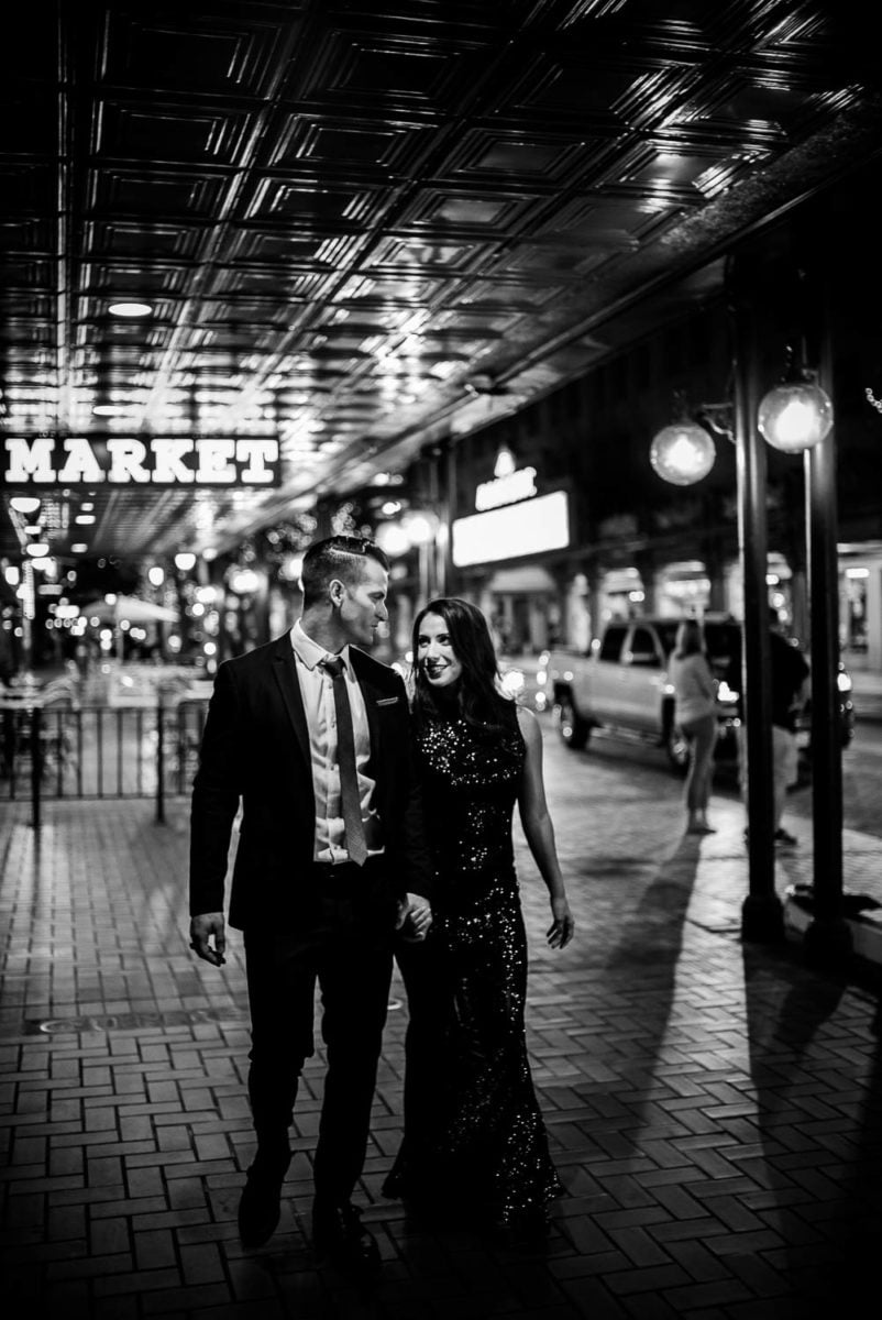 Couple walking Downtown San Antonio Engagement photos-17