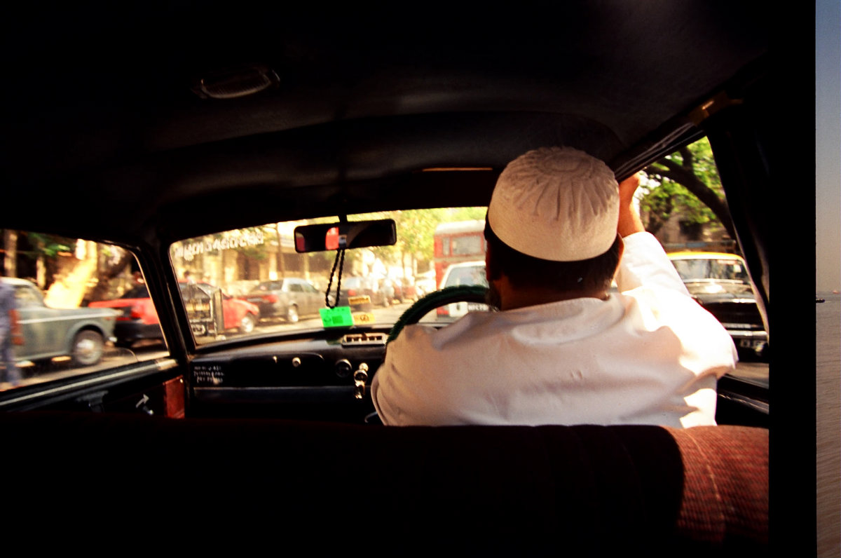 View from the back of a Bombay taxi 1996