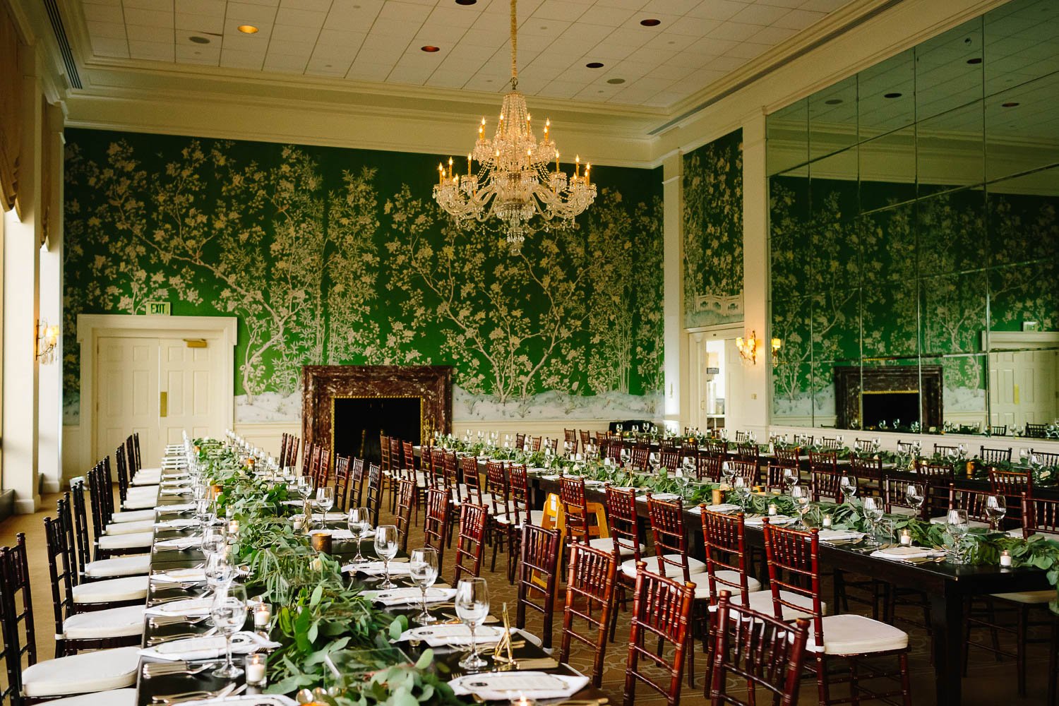 Beautiful dinner set up for wedding River Oaks Country Club-Leica photographer-Philip Thomas Photography
