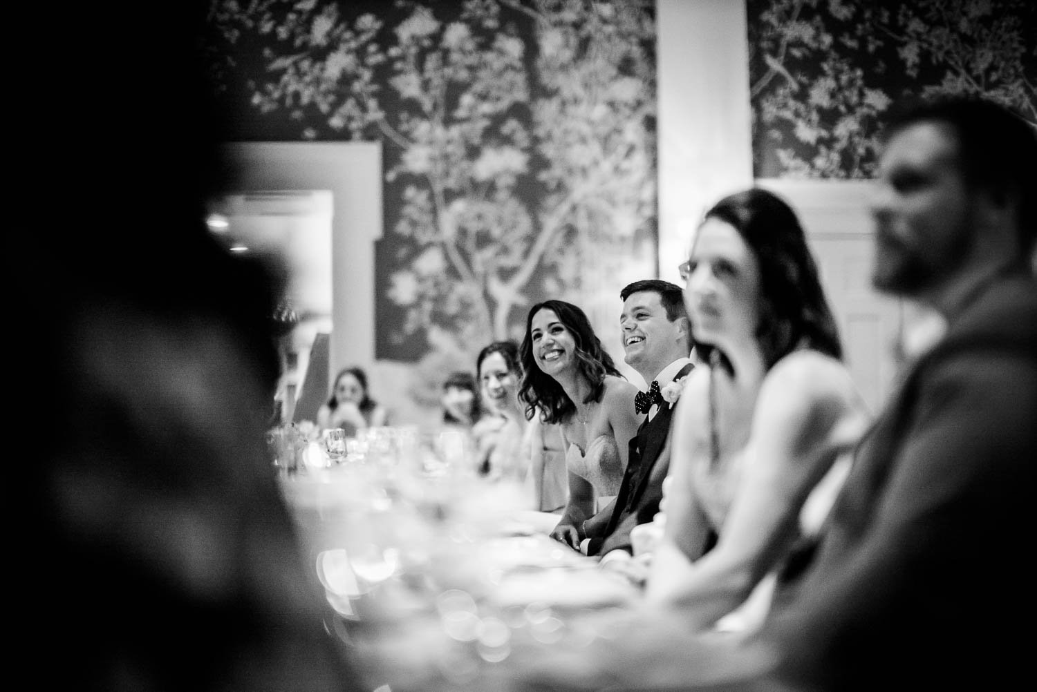 Jokes are made during toast at wedding reception River Oaks Country Club-Leica photographer-Philip Thomas Photography