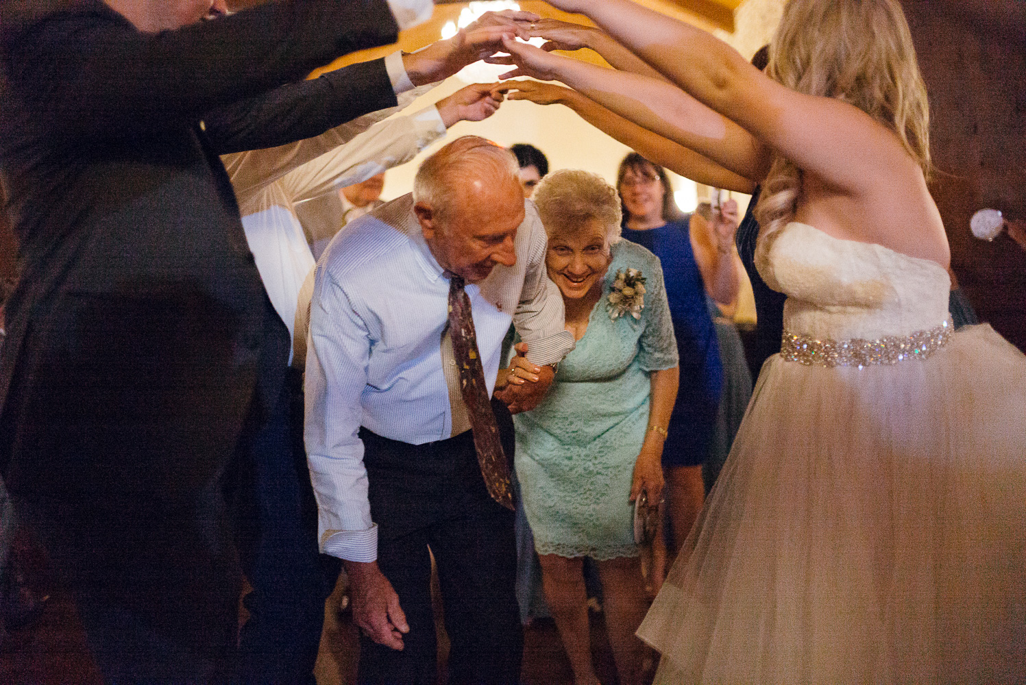 The Grand March - Polish wedding style with the grandparents Chandelier of Gruene Wedding Reception-44