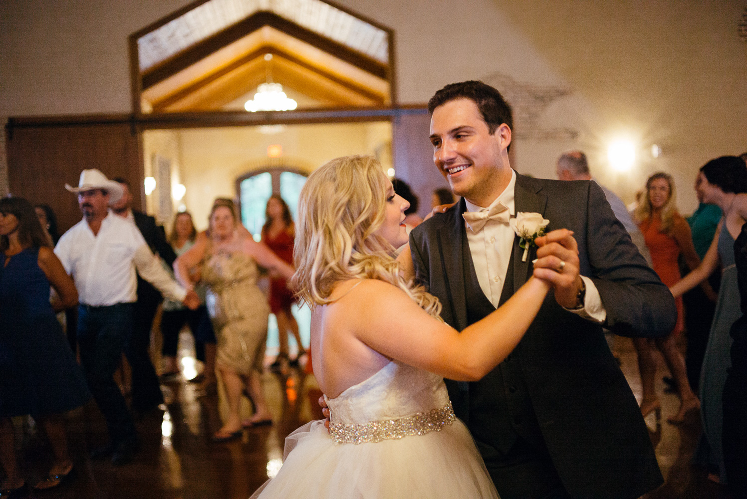 Couples first dance at Chandelier of Gruene Wedding Reception-48