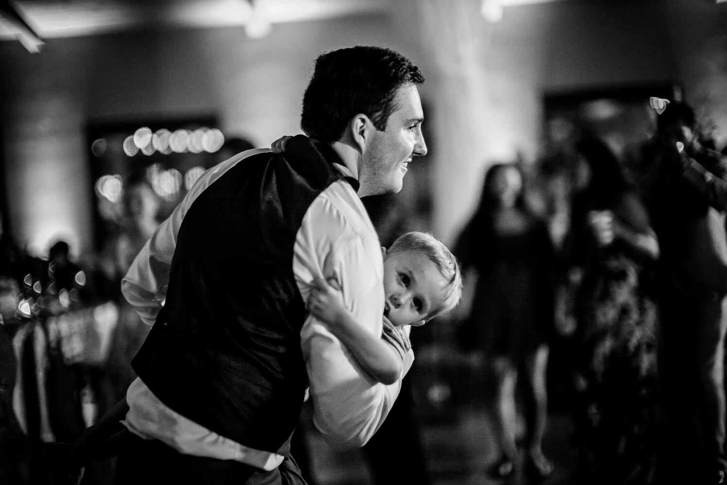 Grant the groom with ring bearer dances together at Chandelier of Gruene Wedding Reception-58