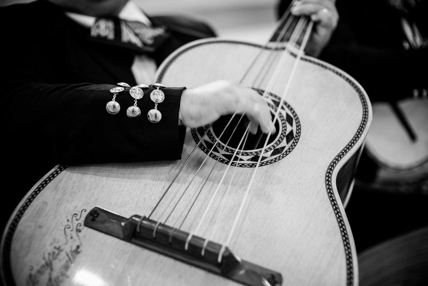 Close up of strings sow a mariachi San Fernando Cathedral Wedding-25