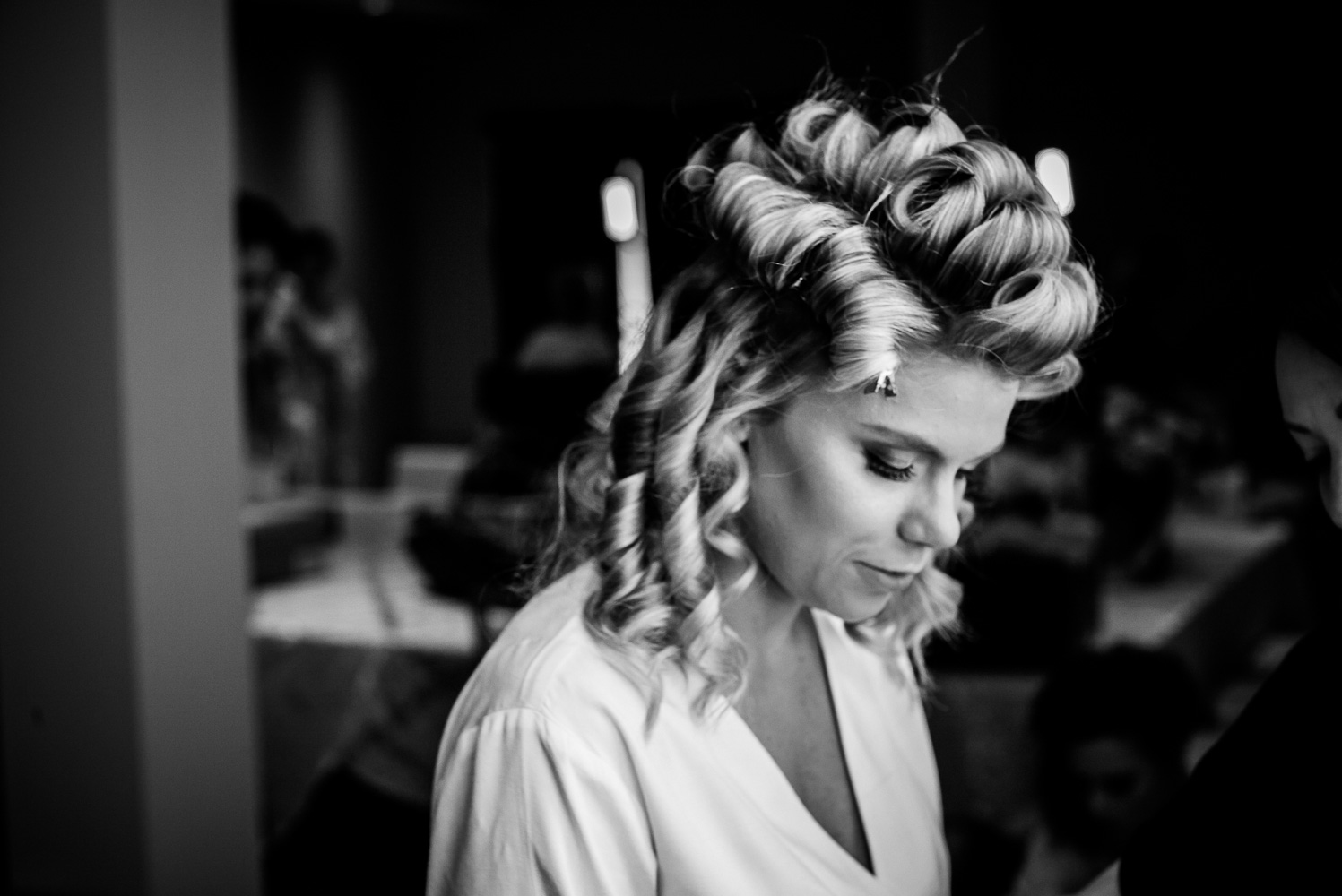 Bride looks just so content thought in this timeless moment St Anthony Hotel Wedding-04