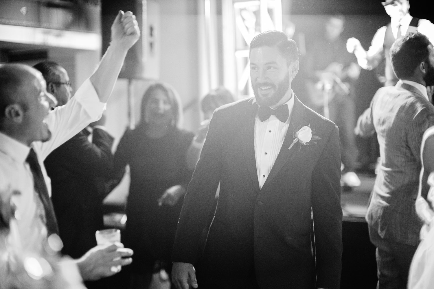 Groom reacting to friend dancing at a Wedding St Anthony Reception-Philip Thomas