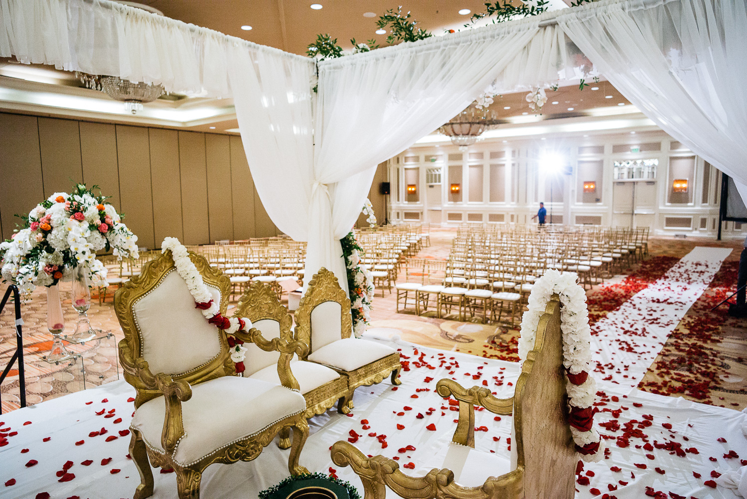 View From the wedding mandap Hindu Jewish fusion wedding Sugar Land Marriott Hotel Texas-009