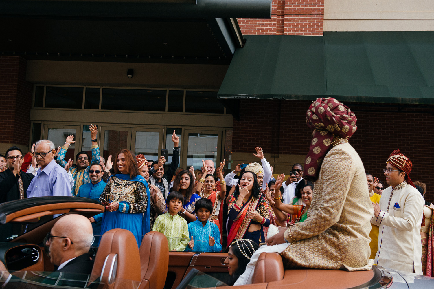 The baraat starts Hindu Jewish fusion wedding Sugar Land Marriott Hotel Texas-029