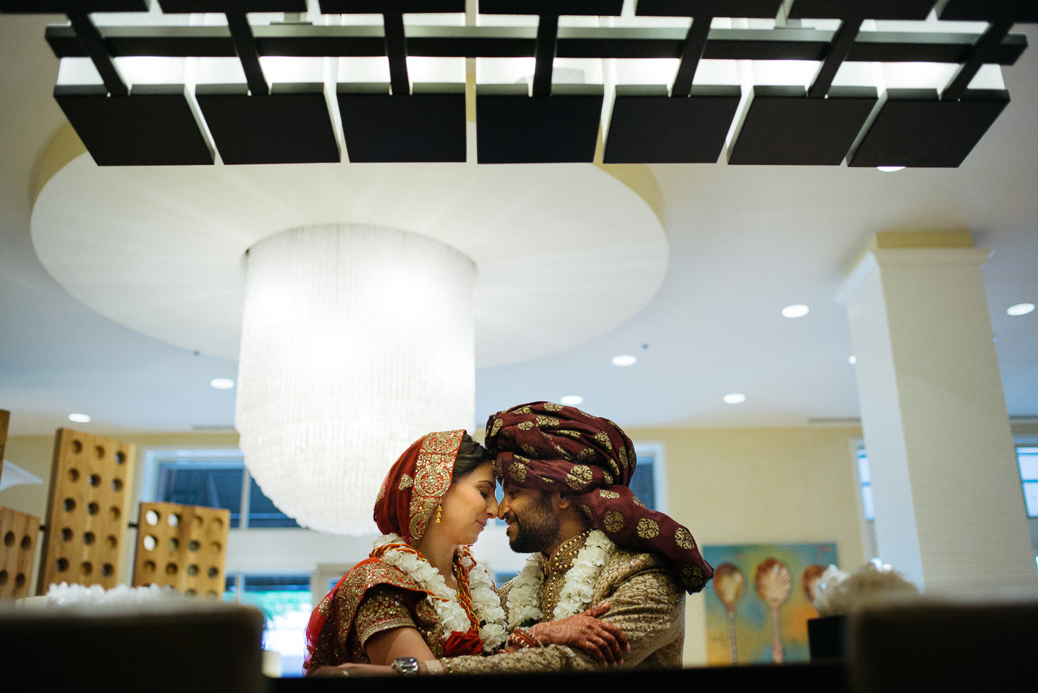 Hindu-Jewish fusion wedding Just married couple Hindu Jewish fusion wedding Sugar Land Marriott Hotel Texas-051