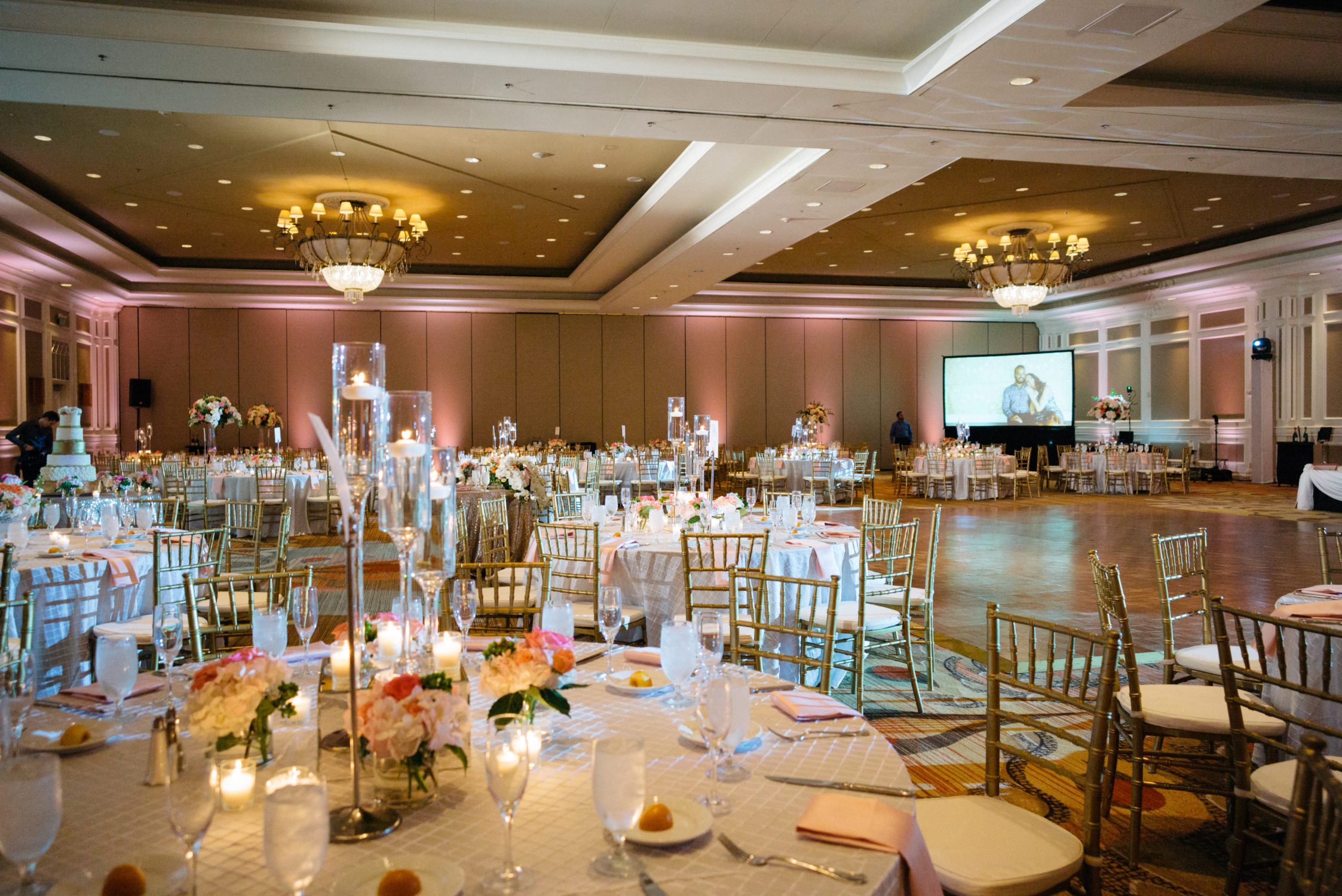 Room decor at hotel Hindu Jewish fusion wedding Sugar Land Marriott Hotel Texas-077