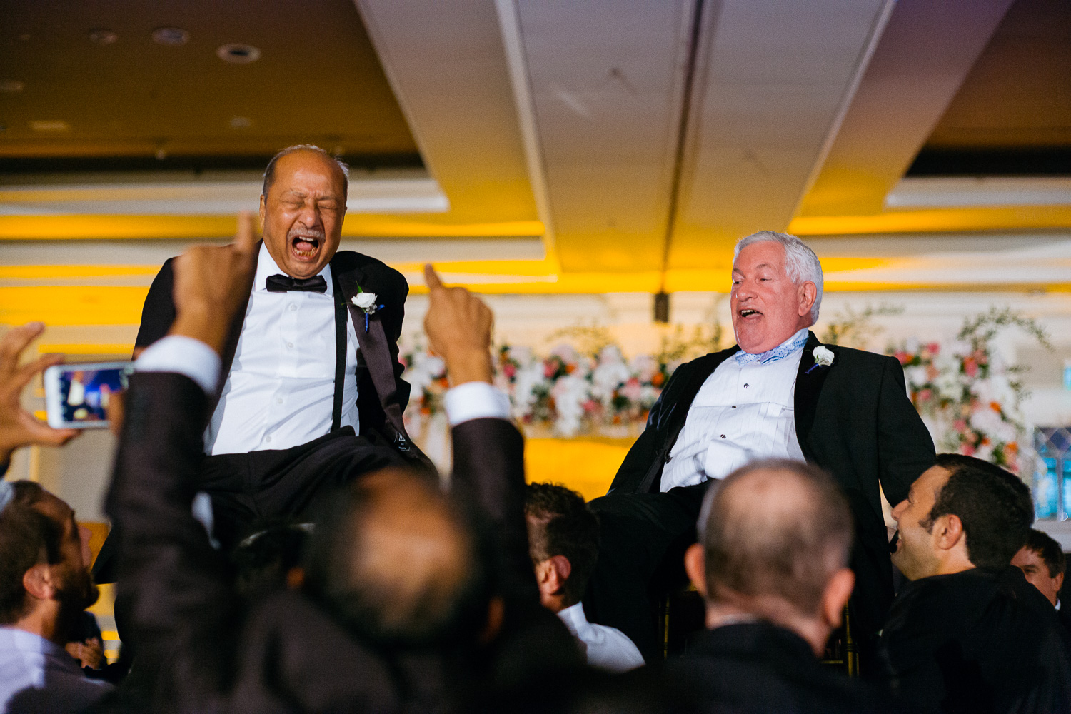 Traditional dance chairs Hindu Jewish fusion wedding Sugar Land Marriott Hotel Texas-096