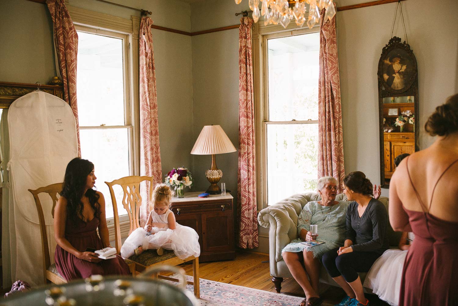 Bride and guests wait at Barr Mansion Austin Wedding Photos-Philip Thomas