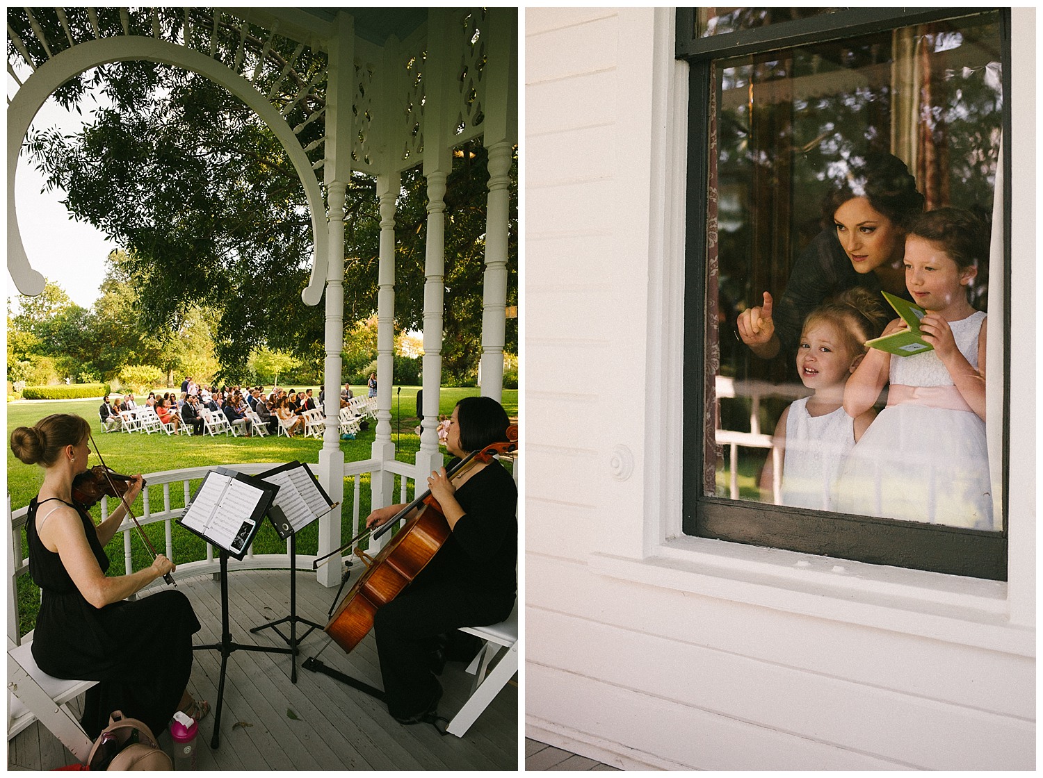 The violinists during wedding ceremony Barr Mansion Austin Wedding Photos-Philip Thomas