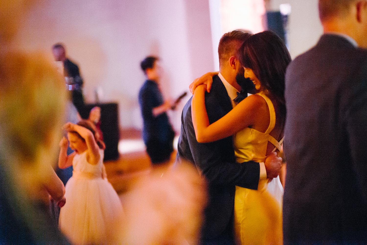 Wedding guests slow dance at Barr Mansion Austin Wedding Photos-Philip Thomas