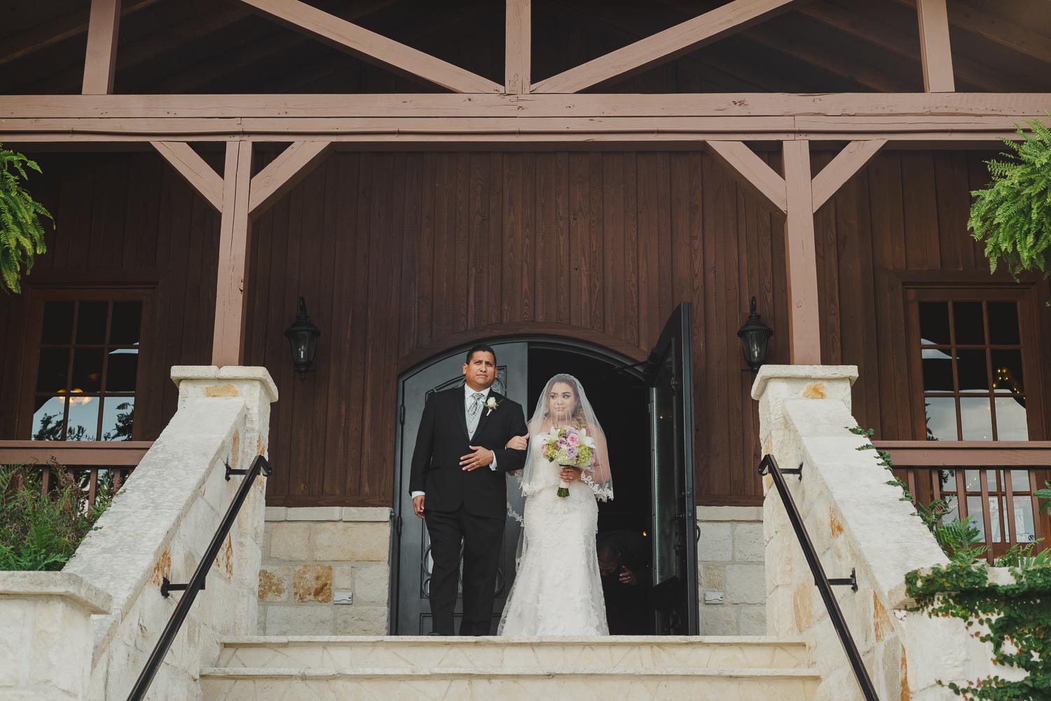 Wedding ceremony walk out with the bride and her father The Springs Event Venue Wedding Photos-Philip Thomas