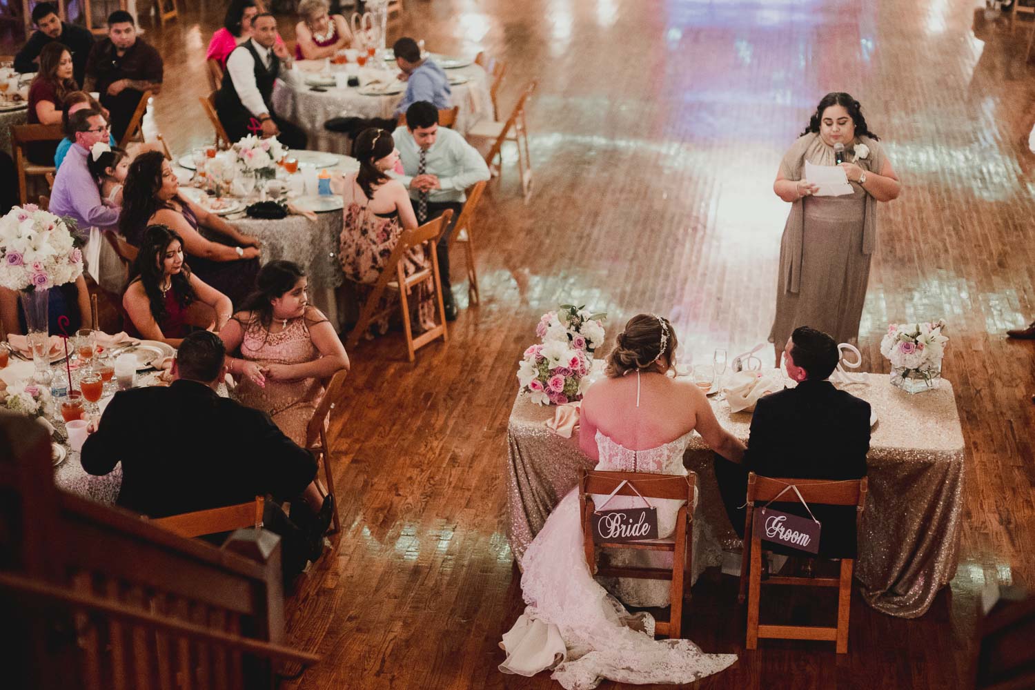 Brides mother toasts the couple in a wide angle photo at The Springs Event Venue Wedding Photos-Philip Thomas