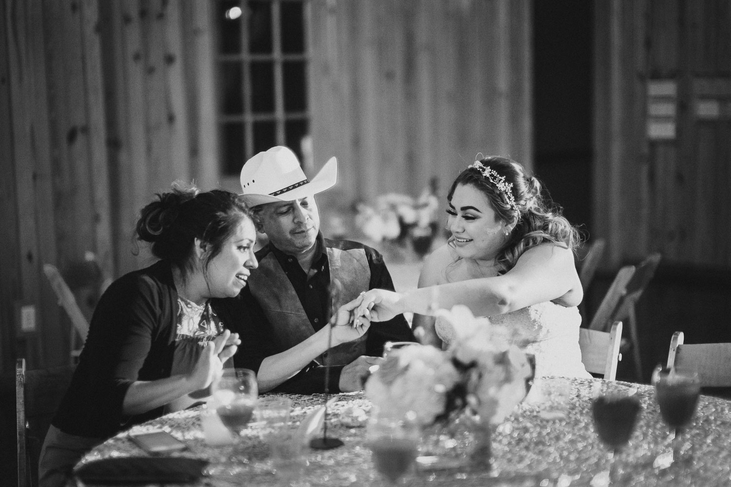 Bride shows guests her ring at The Springs Event Venue Wedding Photos-Philip Thomas