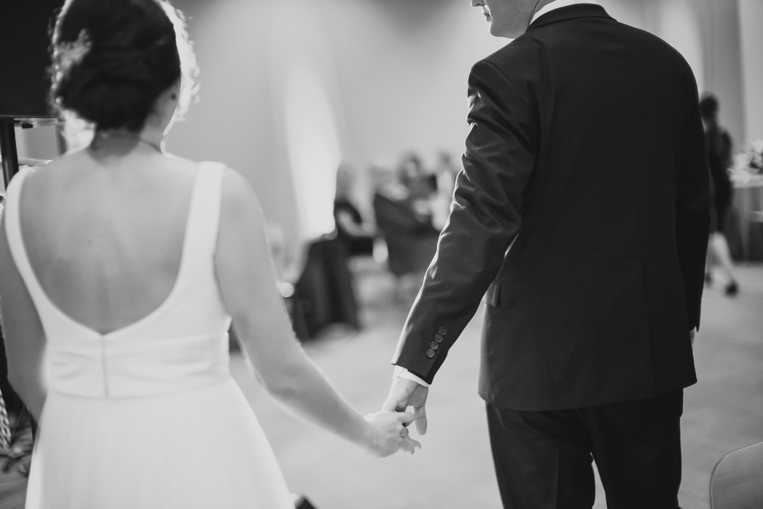 Couple hold hands monochromatic image Cherie Flores Garden Pavilion Wedding Hermann Park Houston Texas-Philip Thomas