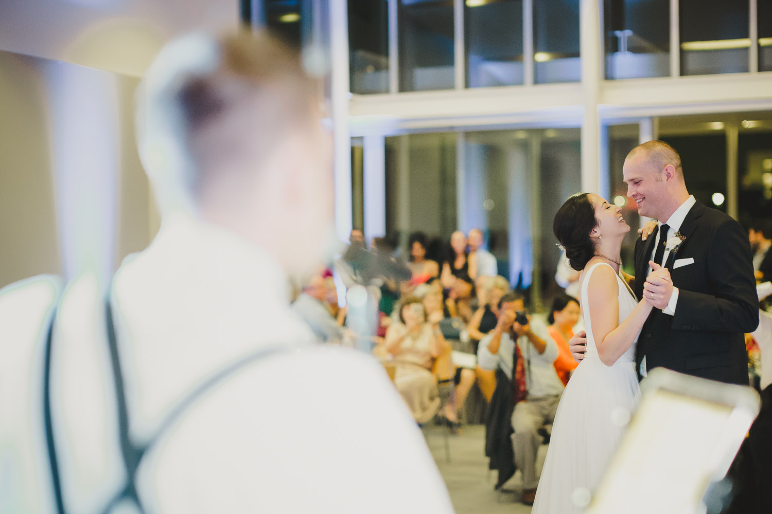 Danny Ray band sing to couple on their first dance Cherie Flores Garden Pavilion Wedding Hermann Park Houston Texas-Philip Thomas