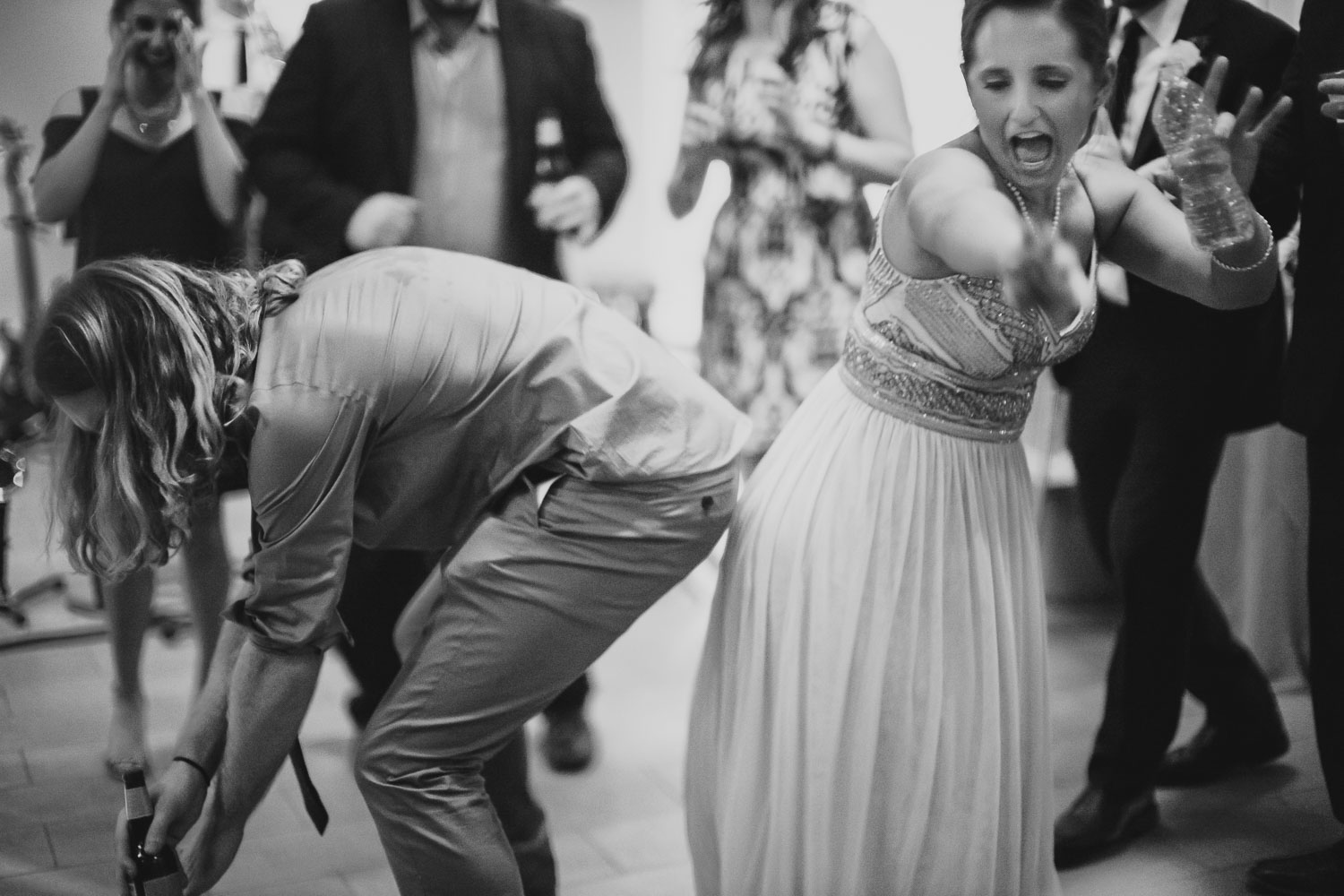 Bumping and grinding on wedding reception floor Cherie Flores Garden Pavilion Wedding Hermann Park Houston Texas-Philip Thomas