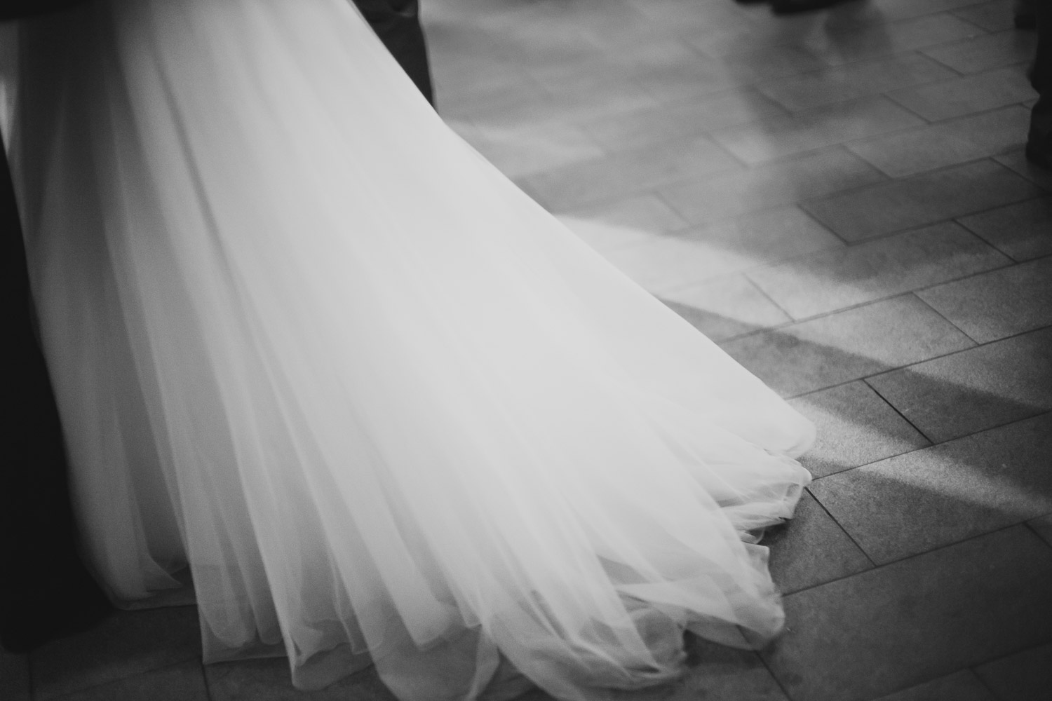 Brides dress on wedding reception floor Cherie Flores Garden Pavilion Wedding Hermann Park Houston Texas-Philip Thomas