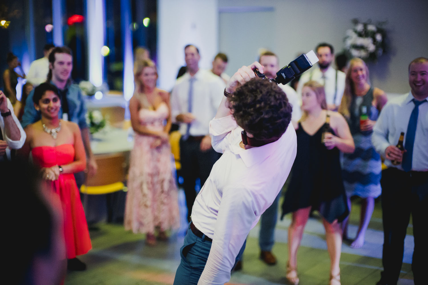 Reception guest dancing Cherie Flores Garden Pavilion Wedding Hermann Park Houston Texas-Philip Thomas