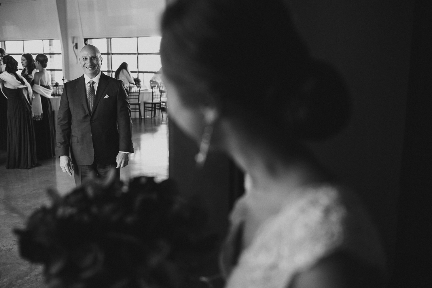 Father of the bride gets emotional seeing his daughter at-Paniolo Ranch Wedding Reception-Philip Thomas