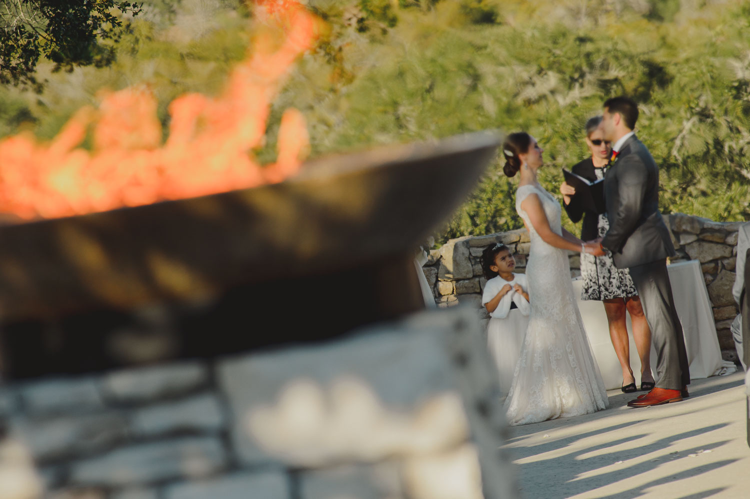 Couple during wedding ceremony at Paniolo Ranch Wedding Reception-Philip Thomas