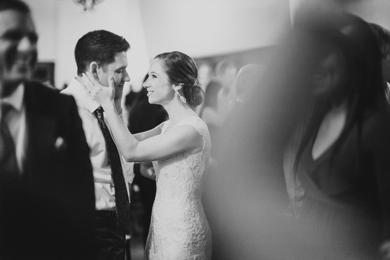 Couple embrace during reception dancing at Paniolo Ranch Wedding Reception-Philip Thomas