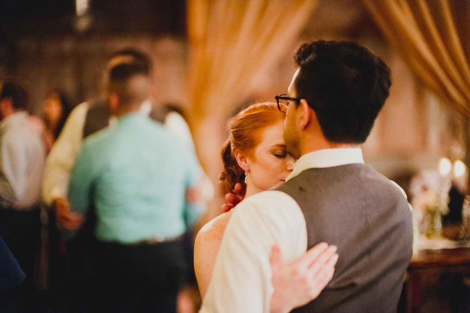 A couple slow dance at RUSTIC BARN WEDDING at VISTA WEST RANCH DRIPPING SPRINGS _ BRANDI + AJ-83