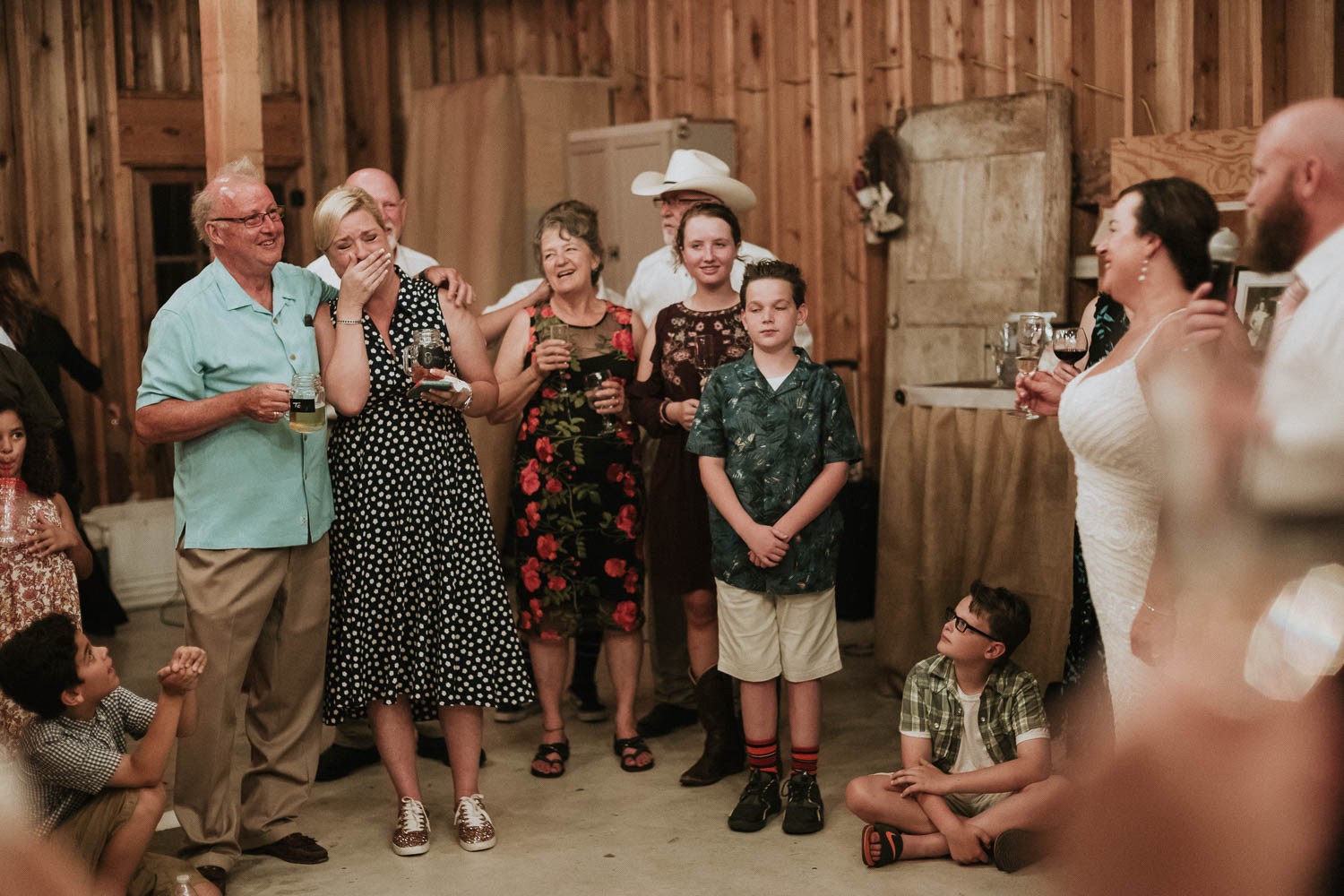 Emotional evening for owners of the ranch. They were so kind to allow the couple to marry on their ranch, Bulverde, Texas