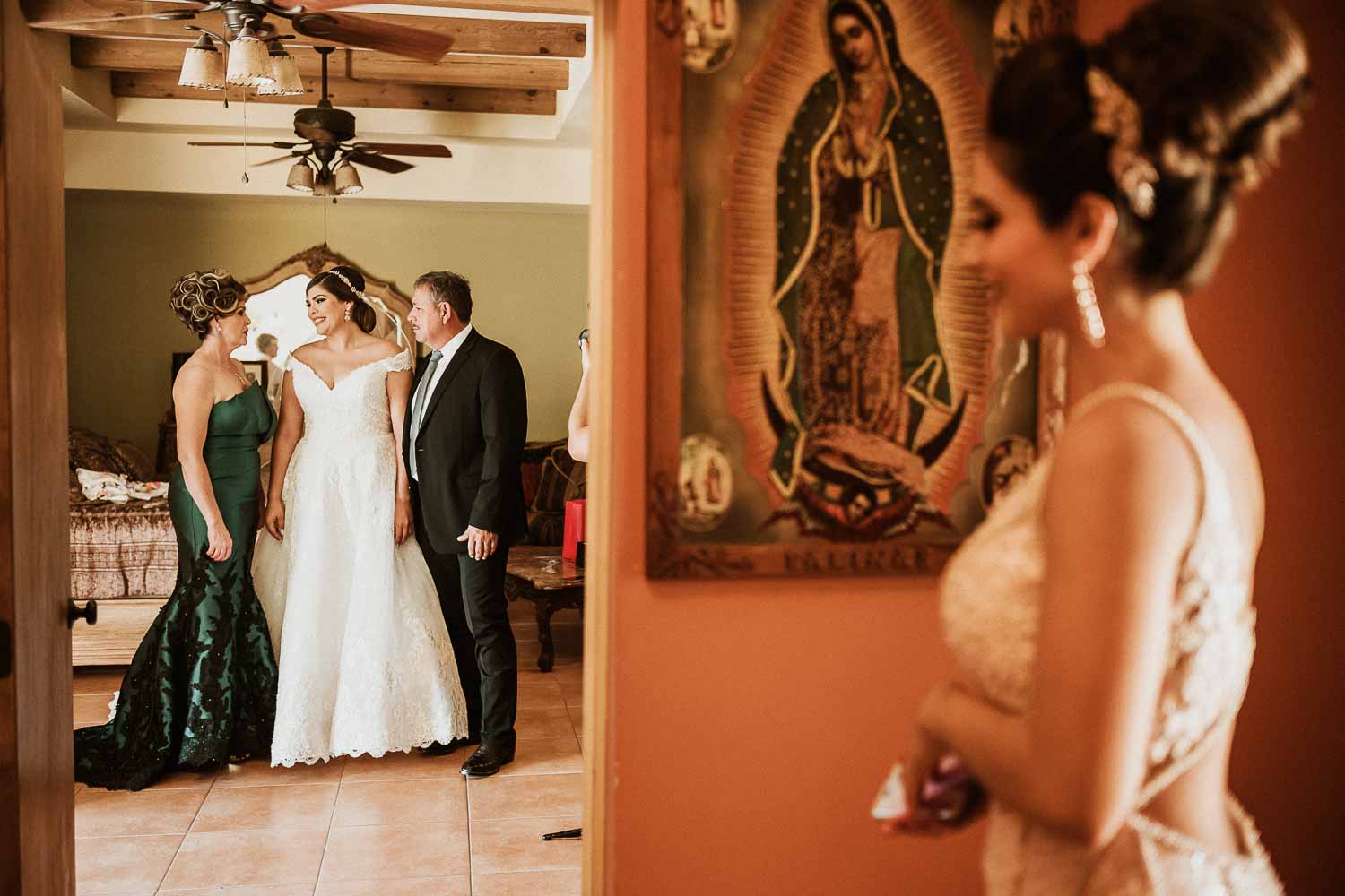 Parents pose for videographer McAllen-South-texas-Wedding