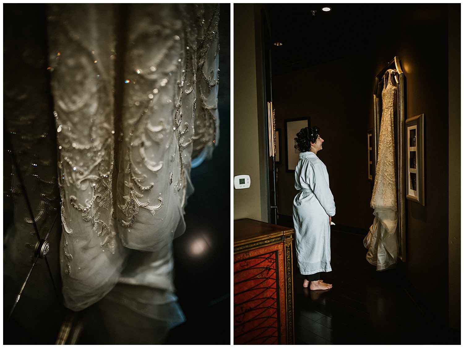 Bride views her dress at Hotel Zaza 23-mcgovern centennial gardens - Andrea+Alex-L1002321-Philip Thomas Photography