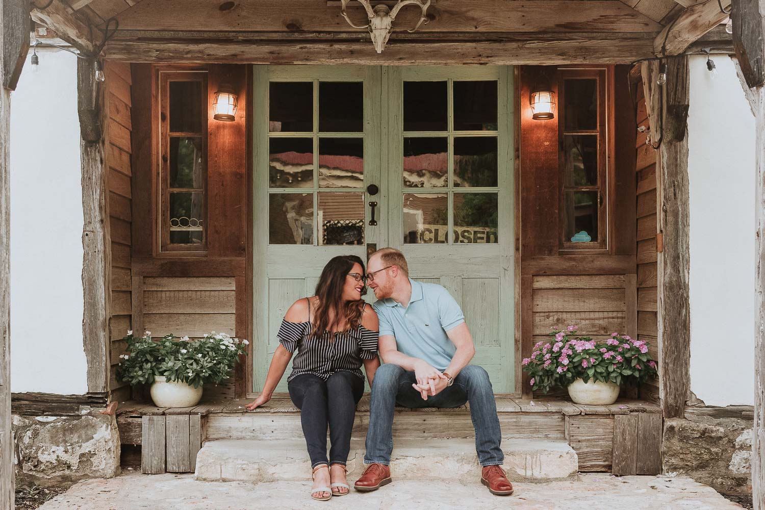 Andrea and Alex engagement session Gruene is a former town in Comal County in the U.S. state of Texas. Once a significant cotton-producing community along the Guadalupe River, the town has now shifted its economy to one supported primarily by tourism.