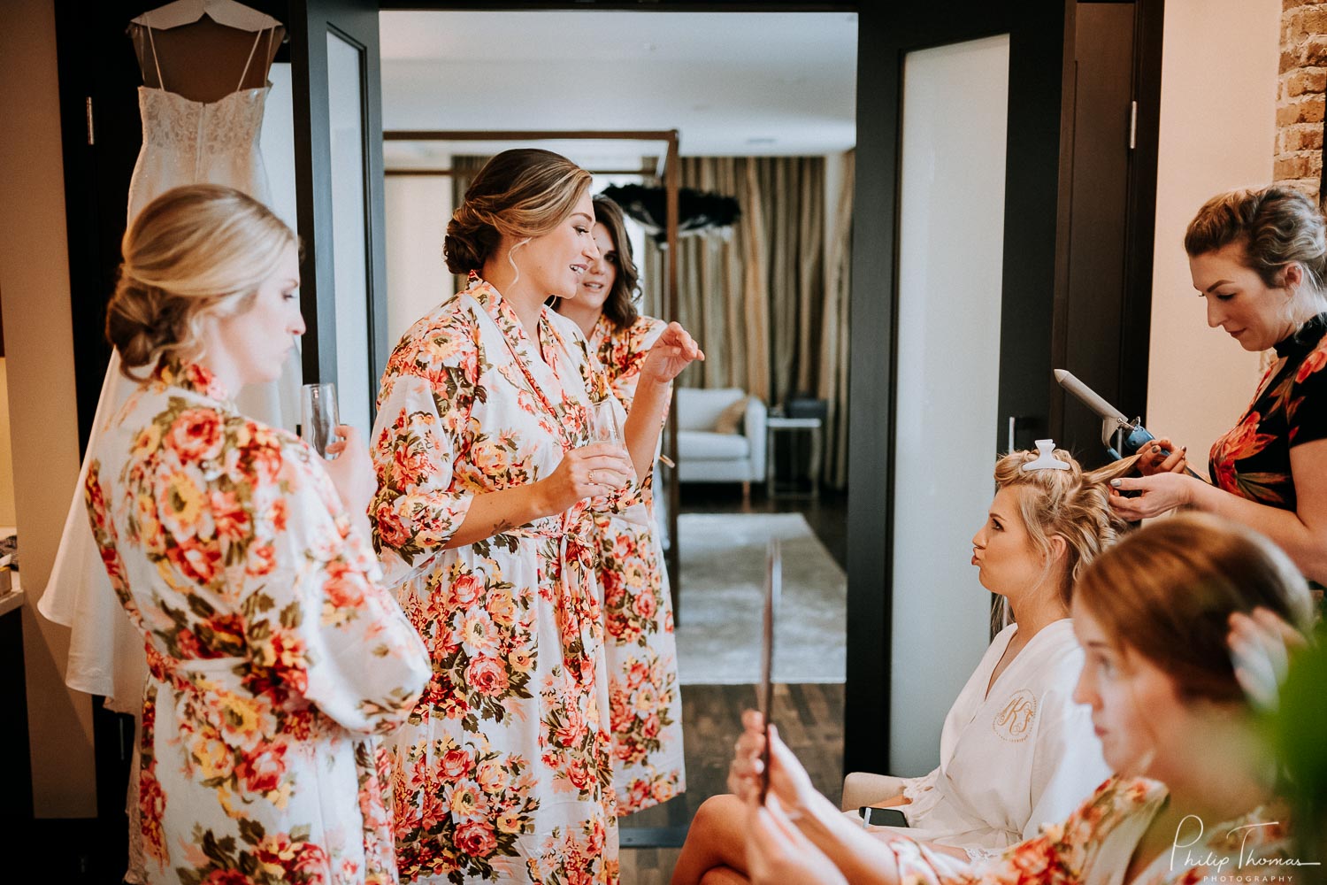 10-The JW Marriott Downtown Houston bride and groom get ready -Philip Thomas Photography