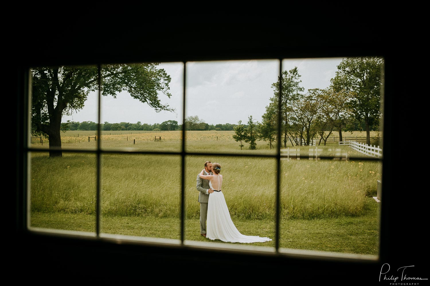 Phillip and Minta see each other before the ceremony in a first look The Grand Texana Wedding Barr Minta + Phillip -