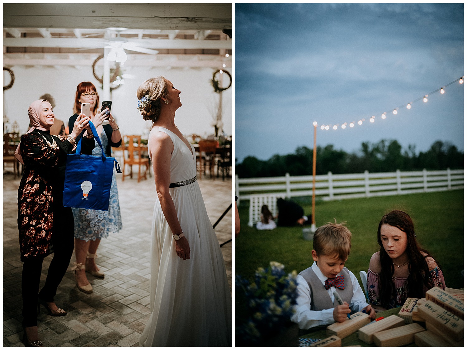 Friends take picture of the brides veil and kids play at The Grand Texana Wedding Barr Minta + Phillip -