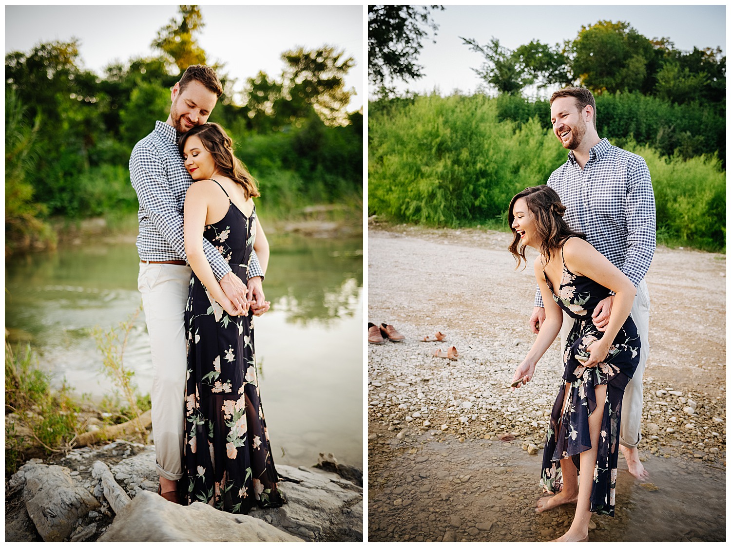 Jordan + Colters engagement session at Blanco River sunset in San Marcos and Blanco River Summer 2019 -Philip Thomas Photography