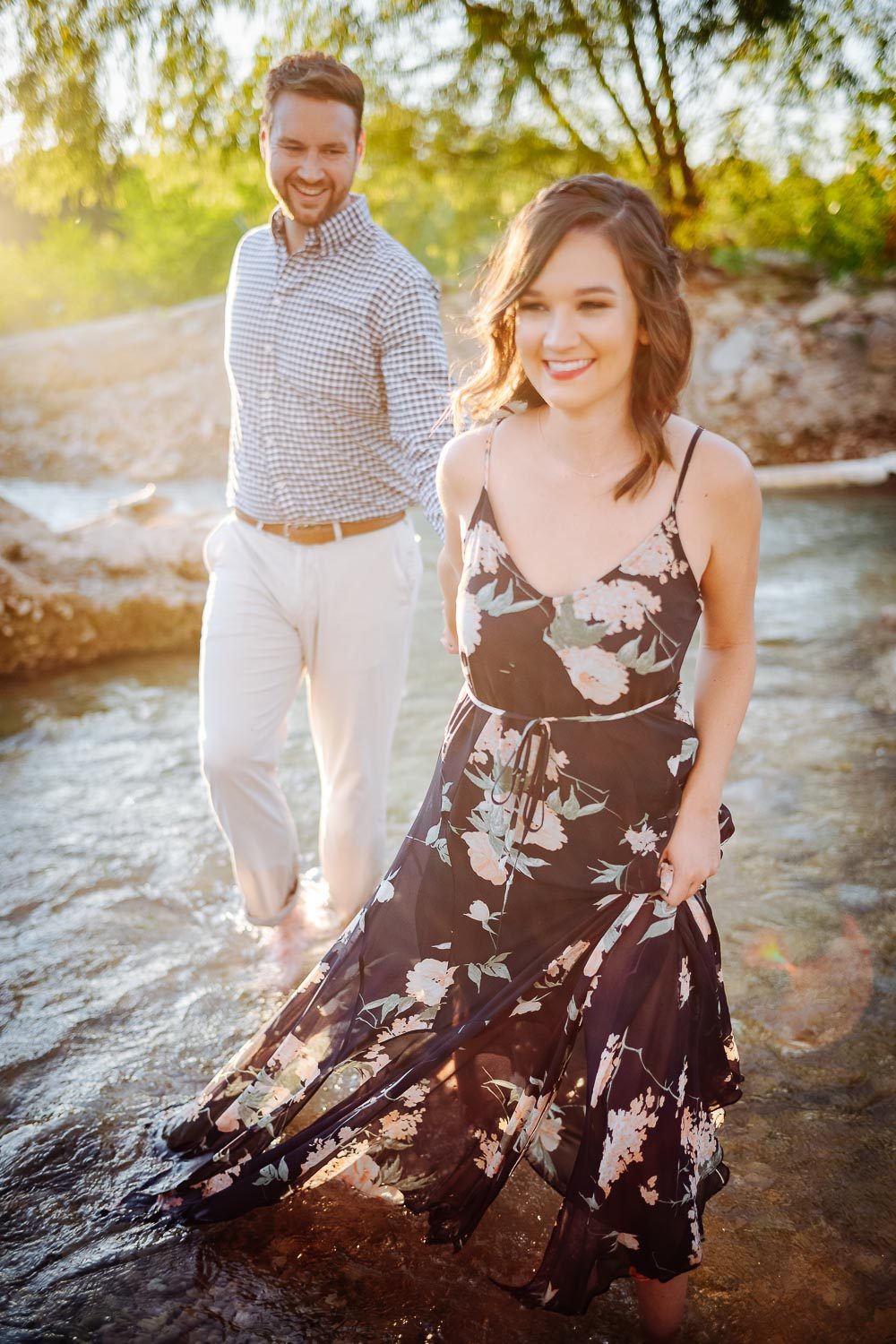 Jordan + Colters engagement session at Blanco River sunset in San Marcos and Blanco River Summer 2019 -Philip Thomas Photography