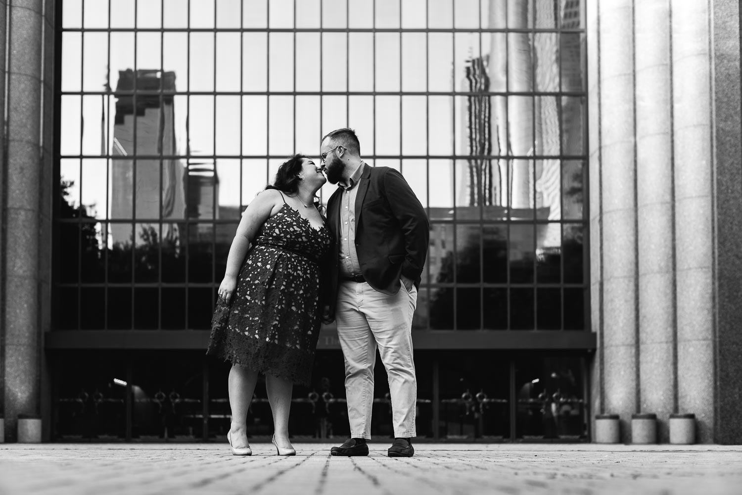 Wortham Theater Center Luci and Bryans engagement session downtown Theater District Houston Texas-Philip Thomas Photography