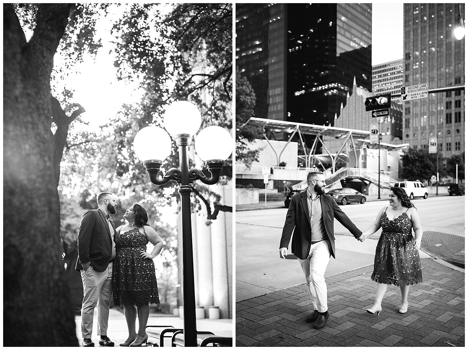 Luci and Bryans engagement session downtown Theater District Houston Texas-Philip Thomas Photography